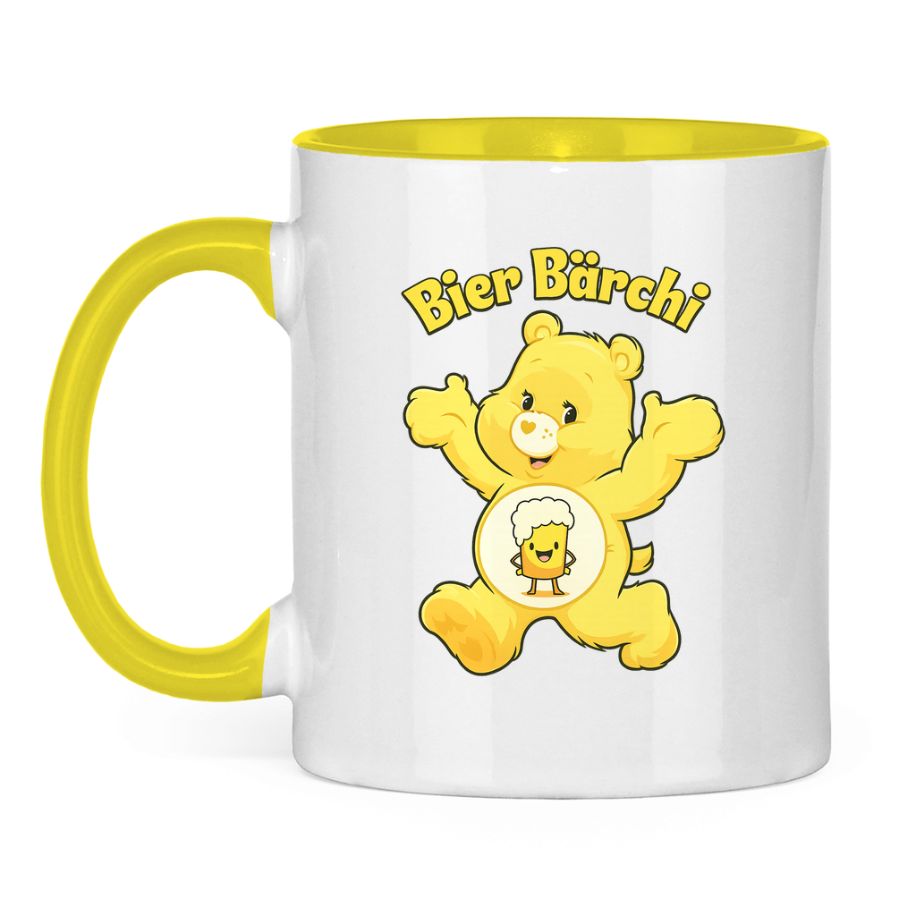 Bier Bärchi | Zweifarbige Tasse — Gelb/Weiß