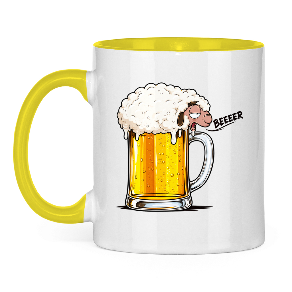Beeer | Zweifarbige Tasse — Gelb/Weiß