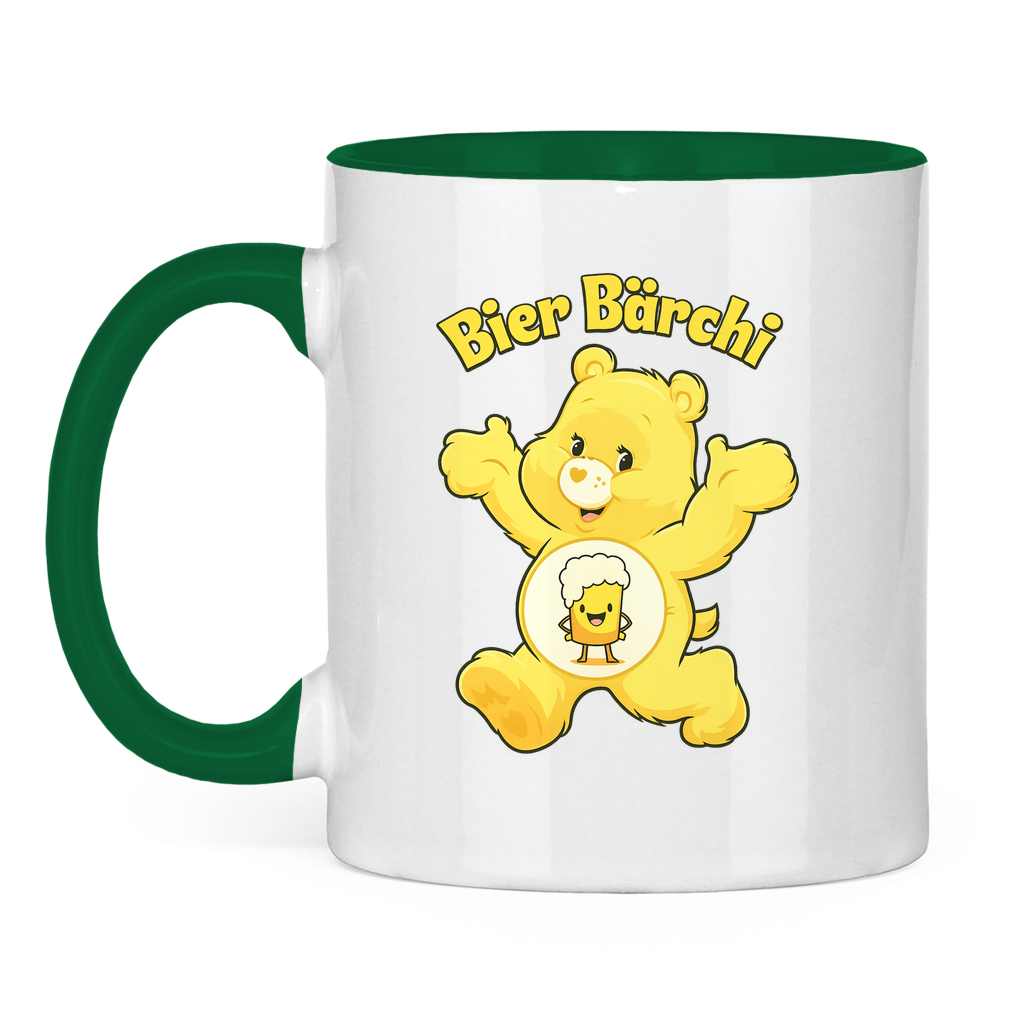 Bier Bärchi | Zweifarbige Tasse — Grün/Weiß