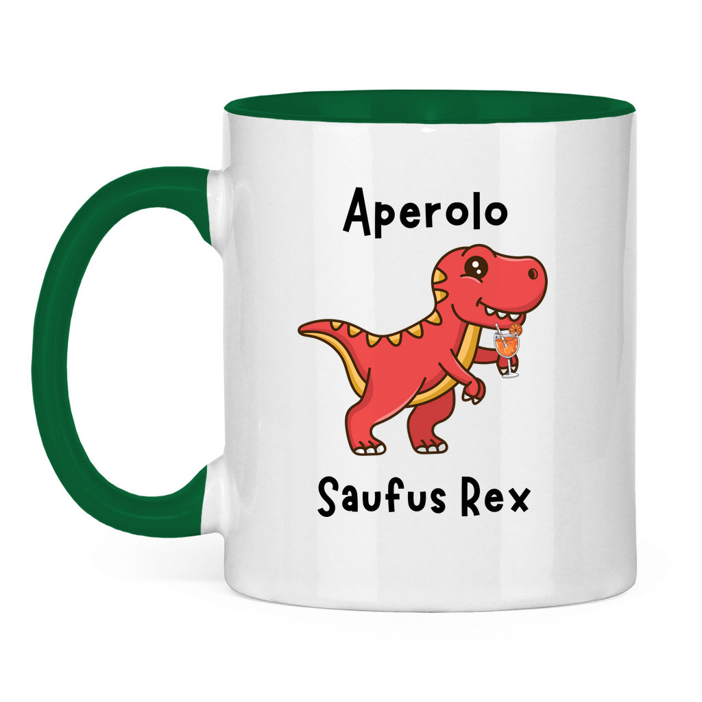 Aperol saufus Rex | Zweifarbige Tasse — Grün/Weiß