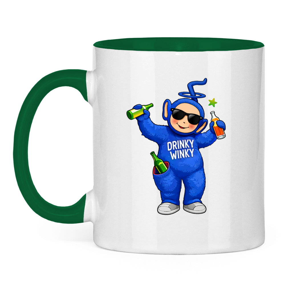 Drinky Winky Blau | Zweifarbige Tasse — Grün/Weiß