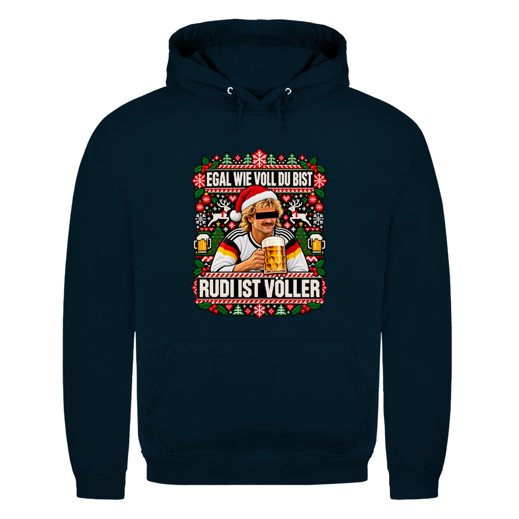 Ugly Völler Weihnachtshoodie in Navy