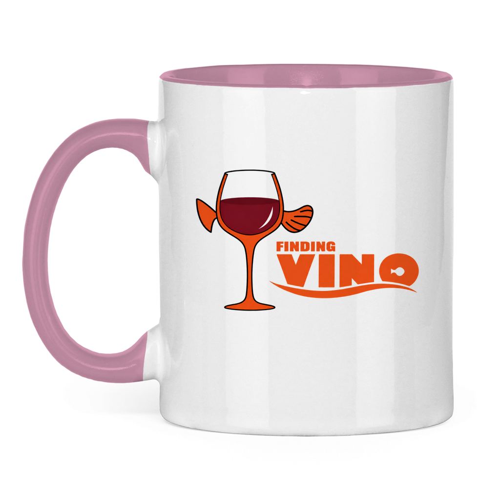 Finding Vino | Zweifarbige Tasse — Rosa/Weiß