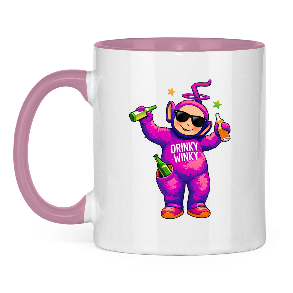 Drinky Winky Lila | Zweifarbige Tasse — Rosa/Weiß