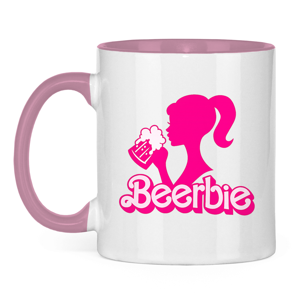 Beerbie | Zweifarbige Tasse — Rosa/Weiß