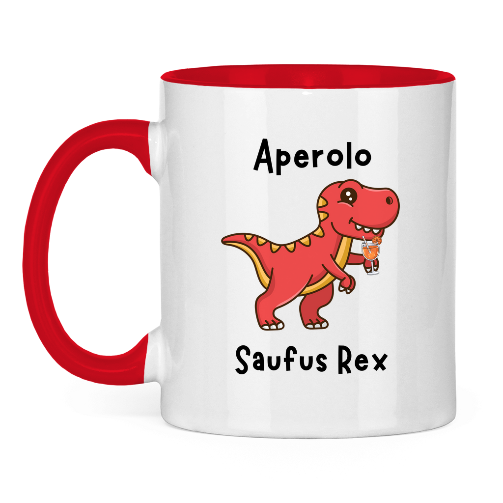 Aperol saufus Rex | Zweifarbige Tasse — Rot/Weiß