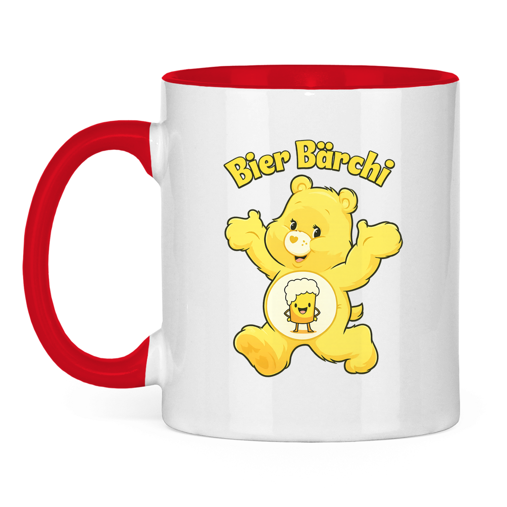 Bier Bärchi | Zweifarbige Tasse — Rot/Weiß