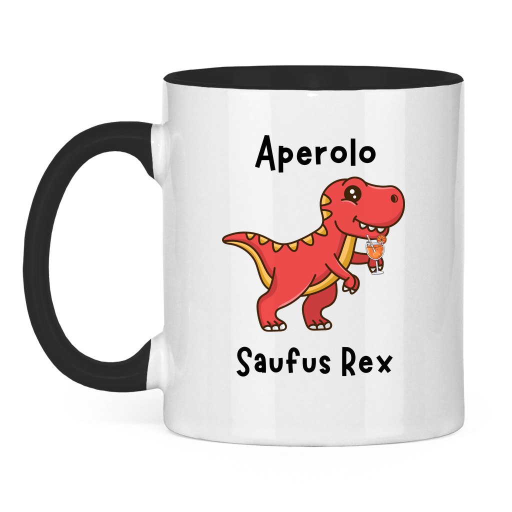Aperol saufus Rex | Zweifarbige Tasse — Schwarz/Weiß