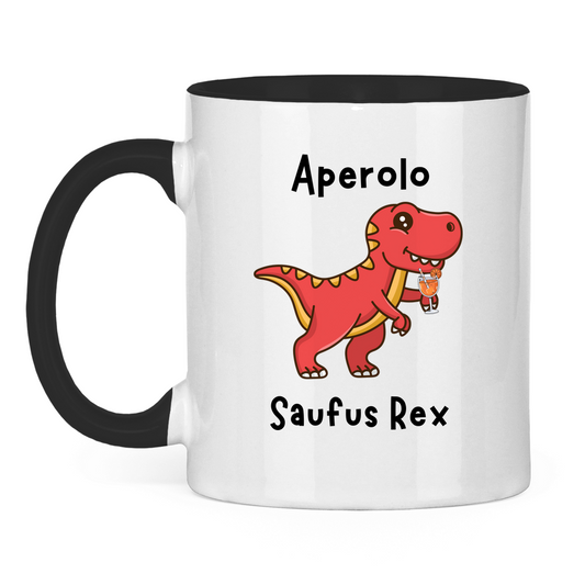 Aperol saufus Rex | Zweifarbige Tasse — Schwarz/Weiß
