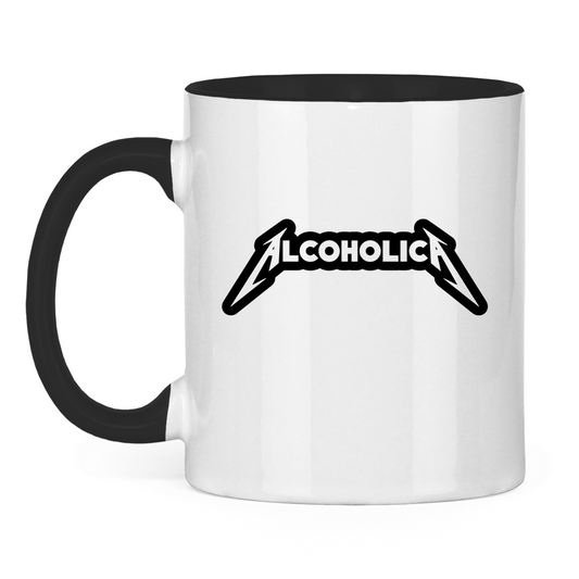 Alcoholica | Zweifarbige Tasse — Schwarz/Weiß