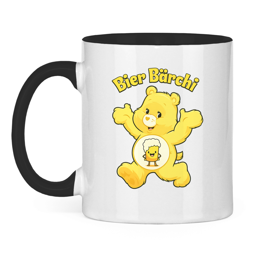 Bier Bärchi | Zweifarbige Tasse — Schwarz/Weiß