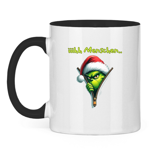 Grinch Menschen 2.0 | Zweifarbige Tasse — Schwarz/Weiß