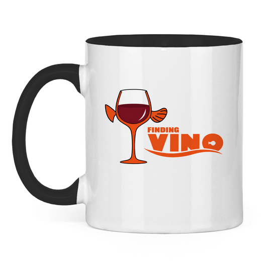 Finding Vino | Zweifarbige Tasse — Schwarz/Weiß