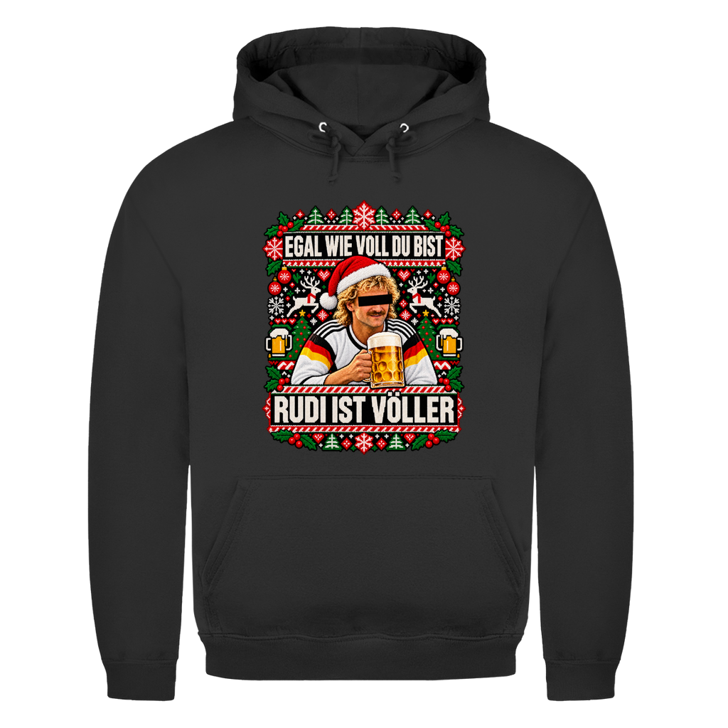 Ugly Völler Weihnachtshoodie in Schwarz