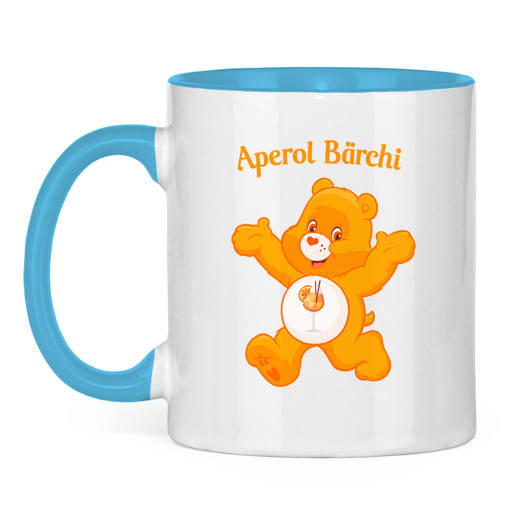 Aperol Bärchi | Zweifarbige Tasse — (Hell)Blau/Weiß