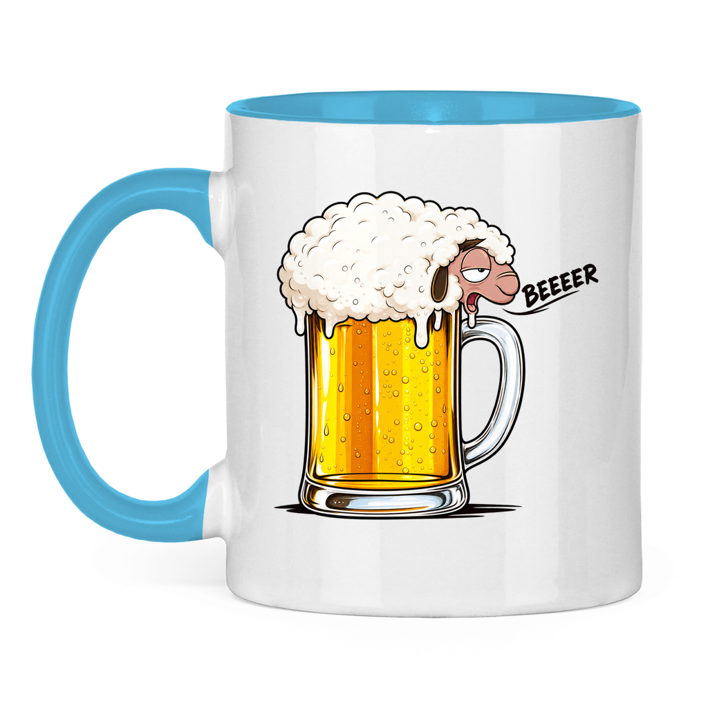 Beeer | Zweifarbige Tasse — (Hell)Blau/Weiß