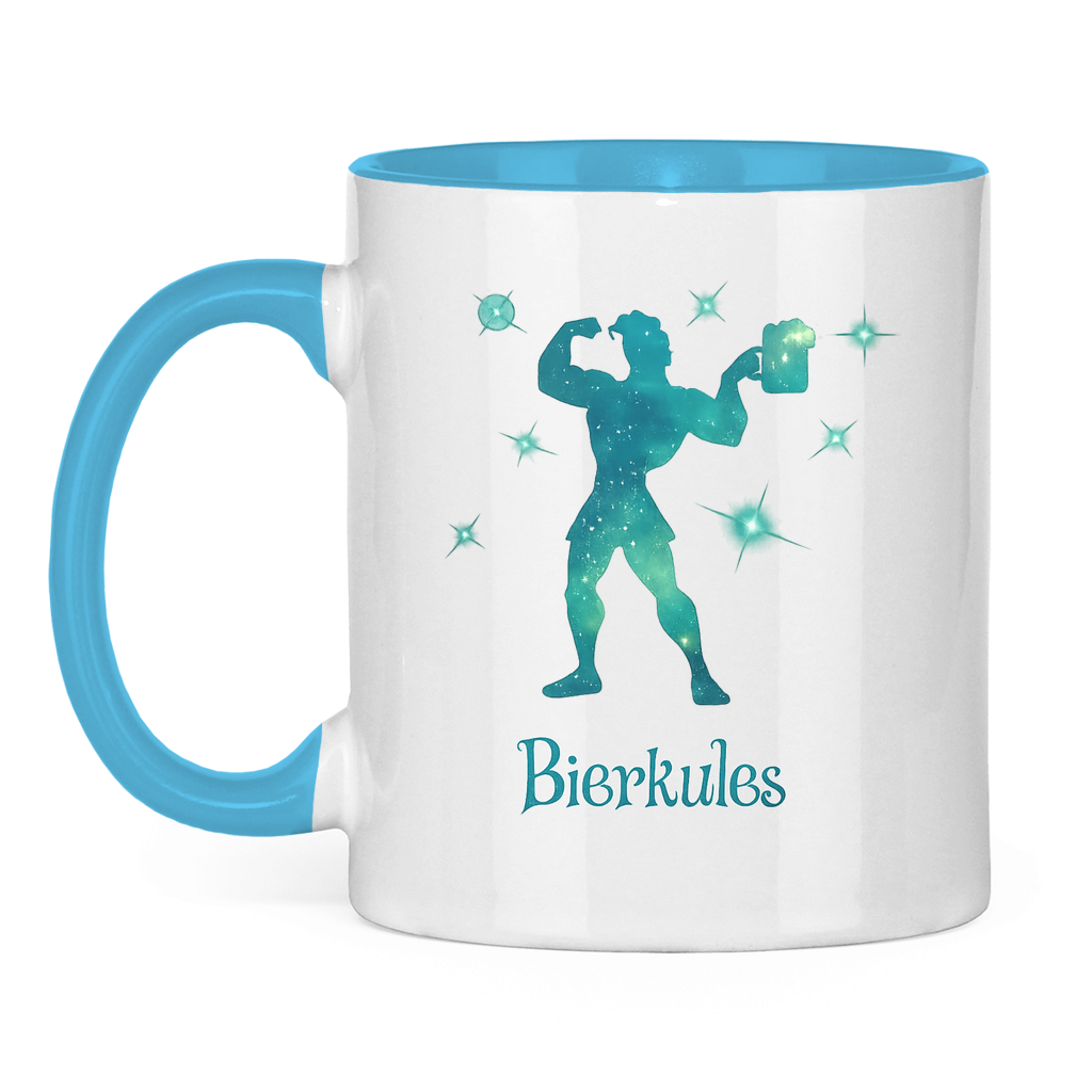 Bierkules | Zweifarbige Tasse — (Hell)Blau/Weiß