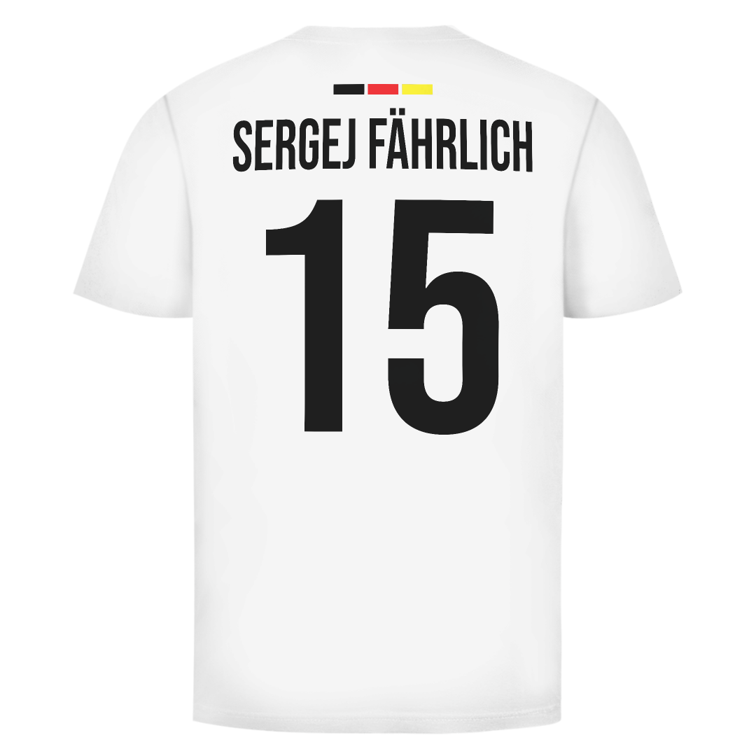Sergej Fährlich Deutschland Fan Edition beidseitig | Unisex T-Shirt